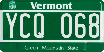 VT license plate YCQ068