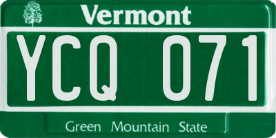 VT license plate YCQ071