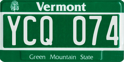 VT license plate YCQ074