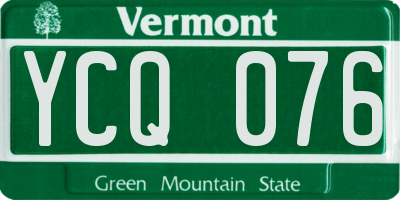 VT license plate YCQ076