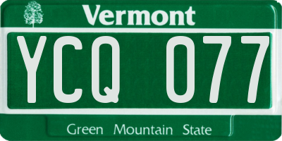 VT license plate YCQ077