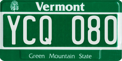 VT license plate YCQ080