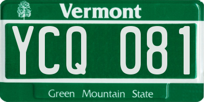 VT license plate YCQ081