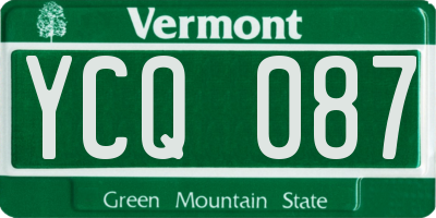 VT license plate YCQ087