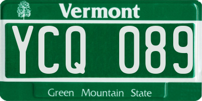VT license plate YCQ089