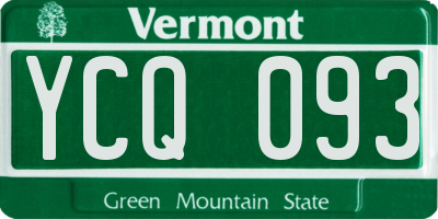 VT license plate YCQ093