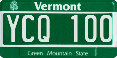 VT license plate YCQ100