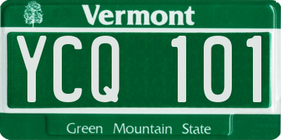 VT license plate YCQ101