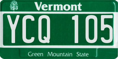 VT license plate YCQ105