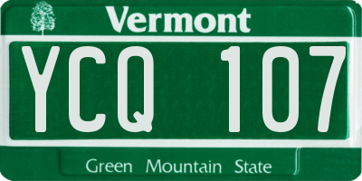 VT license plate YCQ107