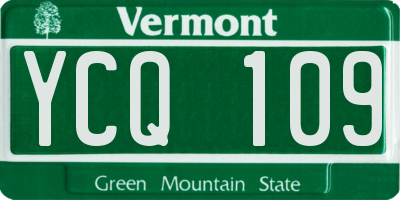 VT license plate YCQ109