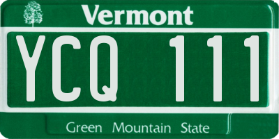 VT license plate YCQ111