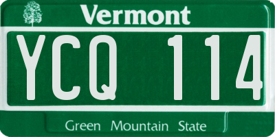 VT license plate YCQ114