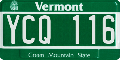 VT license plate YCQ116