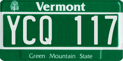VT license plate YCQ117