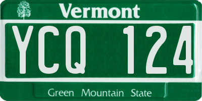 VT license plate YCQ124