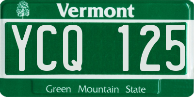VT license plate YCQ125
