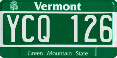 VT license plate YCQ126