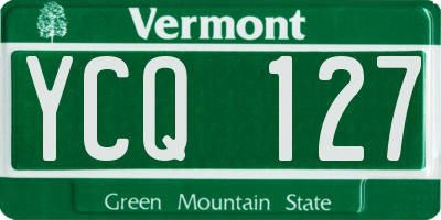 VT license plate YCQ127
