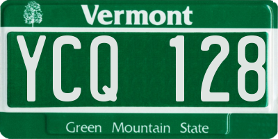 VT license plate YCQ128