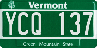 VT license plate YCQ137