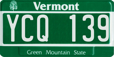VT license plate YCQ139