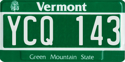 VT license plate YCQ143