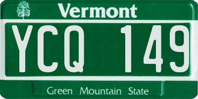 VT license plate YCQ149