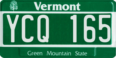 VT license plate YCQ165