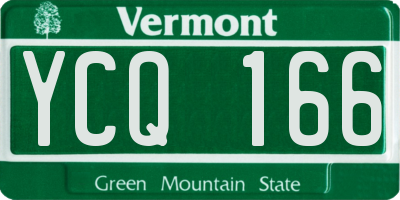 VT license plate YCQ166