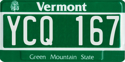 VT license plate YCQ167