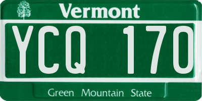 VT license plate YCQ170