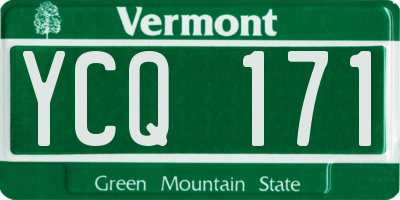 VT license plate YCQ171