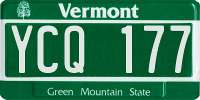 VT license plate YCQ177