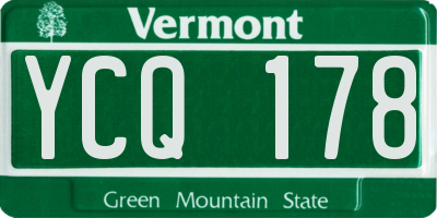 VT license plate YCQ178
