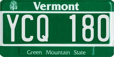 VT license plate YCQ180