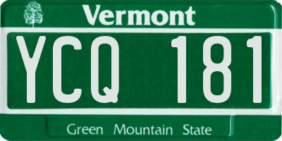 VT license plate YCQ181
