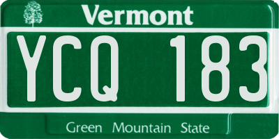 VT license plate YCQ183