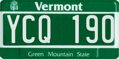 VT license plate YCQ190