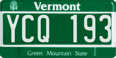 VT license plate YCQ193