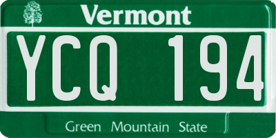 VT license plate YCQ194