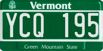 VT license plate YCQ195