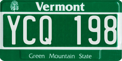 VT license plate YCQ198