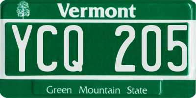 VT license plate YCQ205