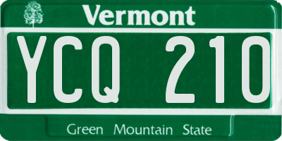 VT license plate YCQ210
