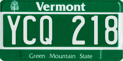 VT license plate YCQ218