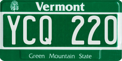 VT license plate YCQ220