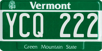 VT license plate YCQ222