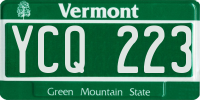 VT license plate YCQ223