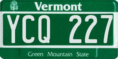 VT license plate YCQ227